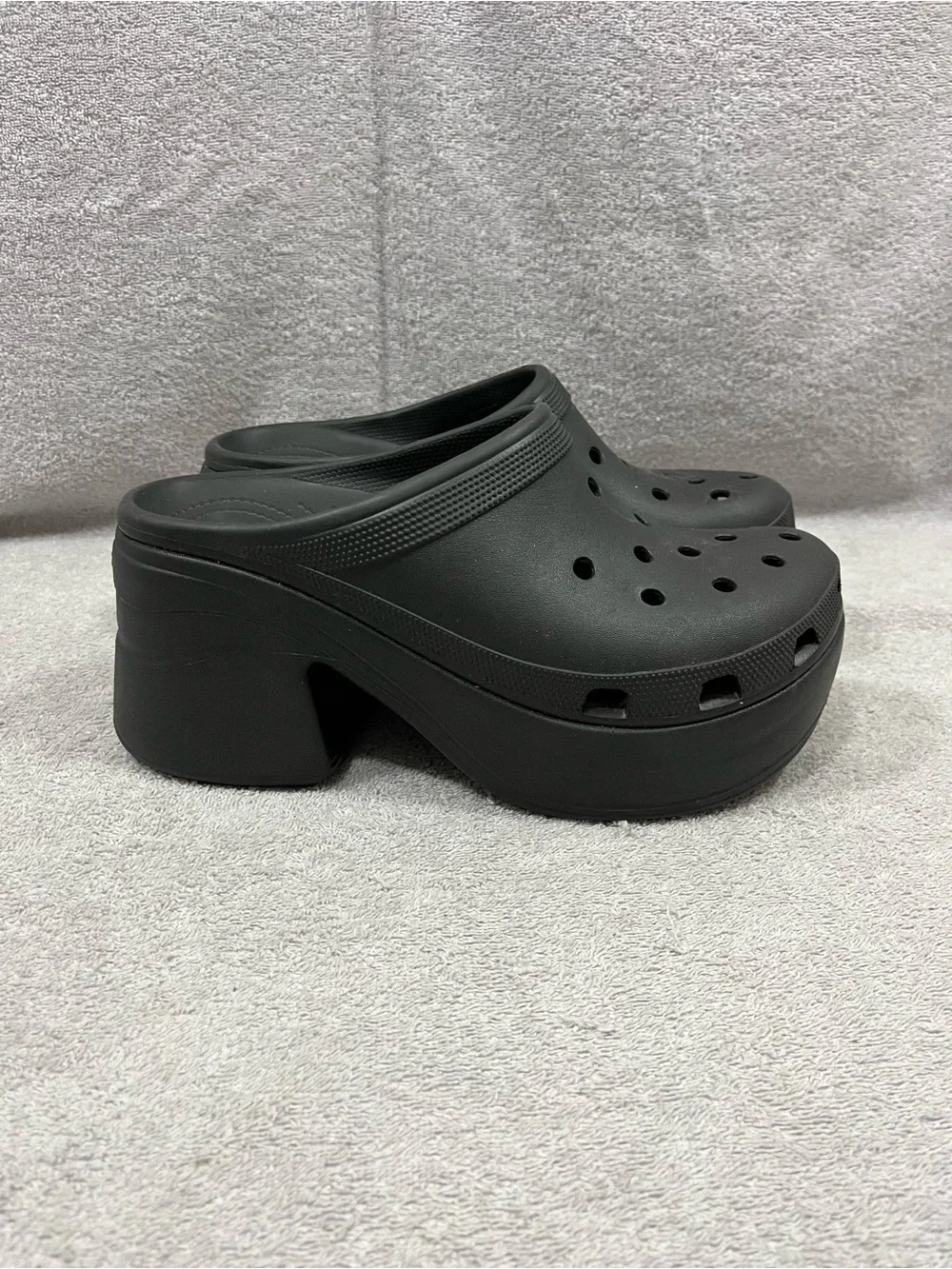 Crocs Siren Clog Black Chunky Heel Platform Women’s Size 11